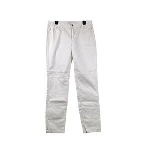 J. Jill Live In Chino Pants Women's Size 12 White Cotton Lycra Stretch Slim Fit‎